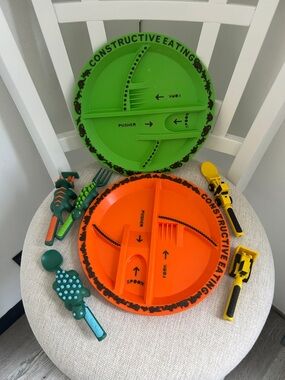 Kids Divided Plate - Green & Orange